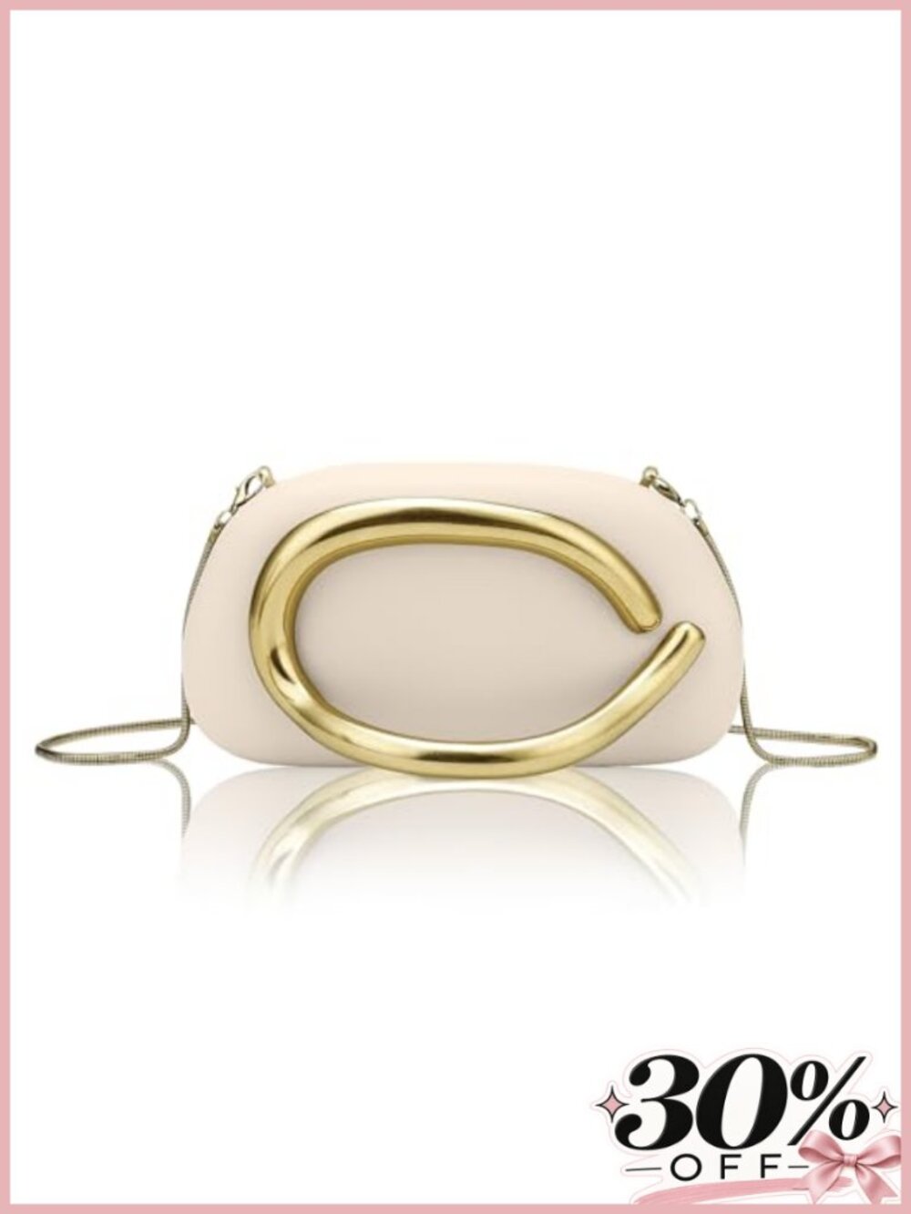 PU Leather Evening Clutch Purse with Chain Crossbody Metal Decoration Shoulder